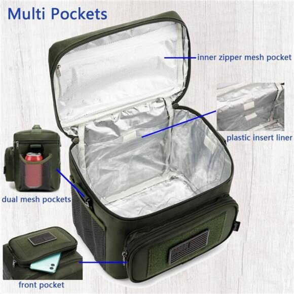Tactical Lunch Bag Large Insulated Lunch Box Cooler Tote for Men, Women - Picture 5 of 7